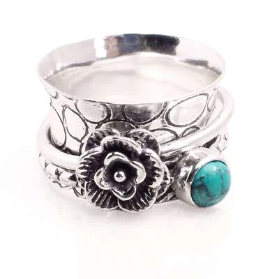 Versilbert Spange Ring Handmade Schmuck Geschenk für Damen Größe US 7.5 R-800 - Bild 1 von 3