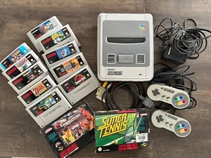 SNES (Super Nintendo) Konsole SNSP-001A mit 2 Controllern & 12 Spielen!!!! - Bild 1 von 5
