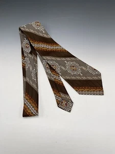 Vintage SUPERBA Men's Neck Tie DACRON Disco 1960's Classic Brown - Picture 1 of 7