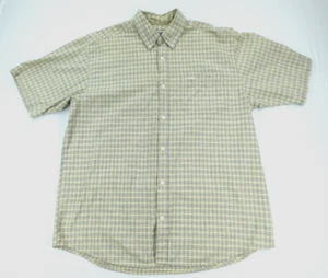 Vintage Ocean Pacific Button Up Shirt Men's Size L Short Sleeve Yellow Check Y2K - Picture 1 of 16
