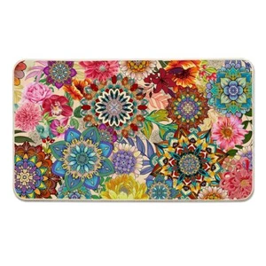Front Mat Entrance Floor Non-slip Outdoor Boho Floral Indoor For Entryway Colful - Picture 1 of 6