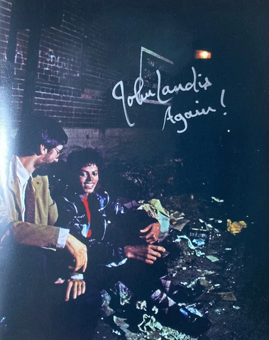 John Landis   **HAND SIGNED**  14x11 photo ~  AUTOGRAPHED ~ Michael Jackson Cover