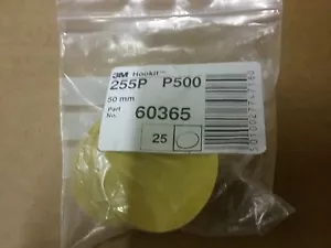 P500 50mm Hookit discs 60365 Pack (25) Gold 255P material Hook & Loop Plain 2" - Picture 1 of 3