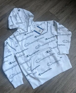 Champion Logo Boys Size 7 White Hood Sweathsirt NWT (U) - Picture 1 of 7