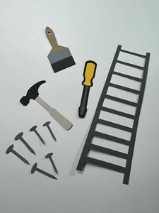 Handyman Tools Carpenter Layered Die Cut Scrapbooking Embellishment - Picture 1 of 6