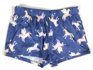 Girls M(7-8) Cat & Jack Blue Unicorn Print Lounge Comfy Shorts Preowned - Picture 1 of 3