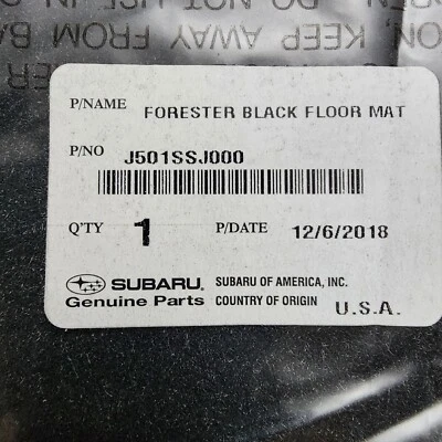 Juego de alfombrillas Subaru Forester 2019 a 2024 J501SSJ000 - NUEVAS originales OEM Foto 1 de 2