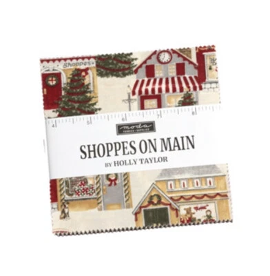 Moda Shoppes On Main Charm Pack By Holly Taylor Christmas Tree Holly 100% Cotton - Image 1 of 4