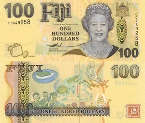 Fiji 100 Dollars (2007) - Queen Elizabeth II/Tourism Scenes/p-114 UNC - Picture 1 of 3