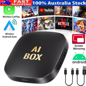 For Wireless Carplay AI Box Android Car Adapter Converter Netflix YouTube WIFI - Picture 1 of 12