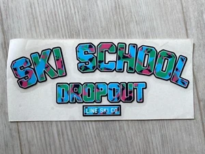 LINE Ski 'Ski School Dropout' bunte Camo gestanzte Sticker, 18,5 x 7,5 cm - Bild 1 von 2