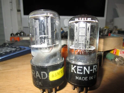 6SN7GT 6SN7 GT KEN RAD BLACK PLATES TUBE RÖHRE VALVE LAMPE FLAT BLACK PLATES - Image 1 of 4
