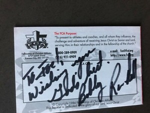 Minnesota Twins BOBBY RANDALL autographed Religious Tract