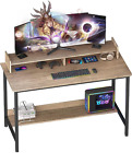 Computer Desk with Shelves, 32 Inch Gaming Writing Desk, Study PC Table Workstat