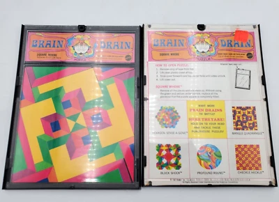 Lot of 2 Brain Drain Square Where Puzzle (Mattel, 1969) Vintage Complete - Image 1 of 4