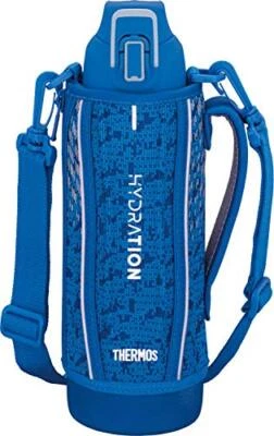 Termo botella de agua aislamiento al vacío 1L azul plata refrigeración solamente Foto 1 de 4