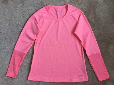 CASALL Bright Pink Mesh Detail Quick Dry Long Sleeve Soft Fitness Top Size UK10 • 18.11€
