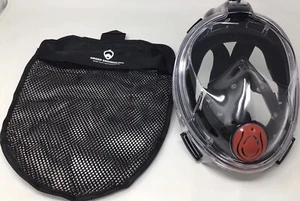 ORSEN Small Full Face Snorkel Mask Snorkeling Diving Gear Black And Red NEW - Picture 1 of 7