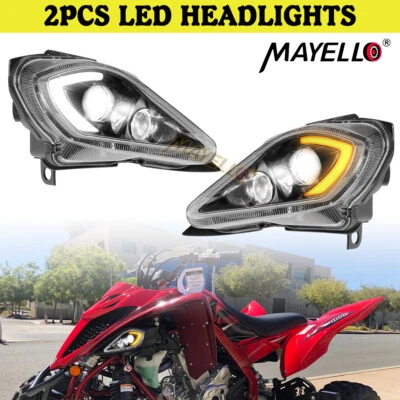 For Yamaha YFZ 450 Raptor 350 700 700R LED Headlights DRL Turn Signal 2006-2023 - Image 1 of 4