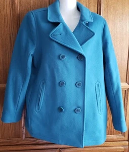 Vintage L.L. Bean Bellandi italienische Lammwolle türkisblau Peacoat Größe 14 REG - Bild 1 von 9