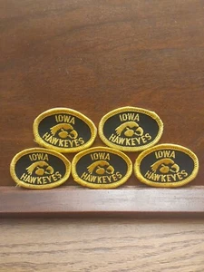 LOT OF 5 IOWA HAWKEYES" NCAA COLLEGE EMBRODIERED PATCHES 1-3/8"X2" - Picture 1 of 2