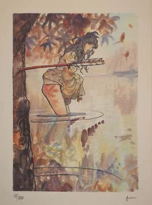 Milo MANARA : Femme surprise en territoire indien, Lithographie signée - Photo 1/4