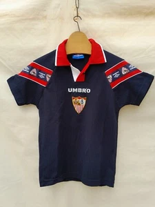 Vintage Umbro Sevilla FC 1998 99 Third Football Shirt Boys 10 Blue Red - Picture 1 of 10
