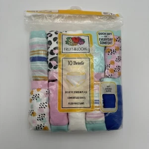 Fruit of the Loom Girls Assorted Cotton Brief Underwear, 10 Pack Panties Size 12 - Picture 1 of 3