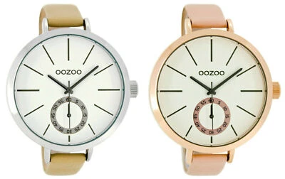 ooZoo Orologio da Polso Donna Argento Oro Rosa C8315 C8316 Ø48 Cinturino Bianco - Immagine 1 di 3
