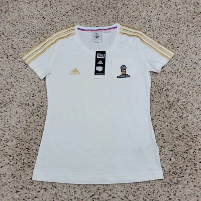 Camiseta Copa Mundial de la FIFA Mujer Pequeña Blanca Adidas Manga Corta Rusia 2018 Fútbol Foto 1 de 4