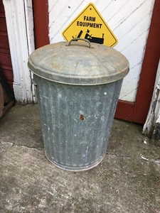 Wheeling 1 Galvanized Steel Metal Garbage Trash Can 20 Gallon # 20 With Lid - Picture 1 of 9