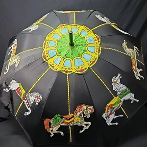 vintage horse carousel Black Umbrella Msr 1993 - Picture 1 of 9