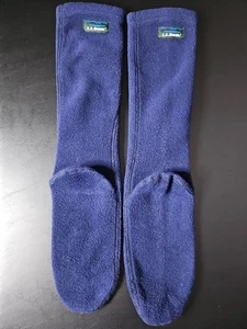 Vintage LL Bean Navy Blue Fleece Sandal Sock Hiking Outdoor - Picture 1 of 6