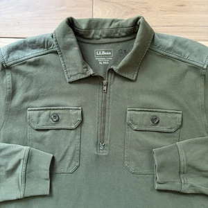 LL Bean Men’s Allagash 1/2 Zip Pullover Sweater Jacket Size XL Olive Green - Picture 1 of 8