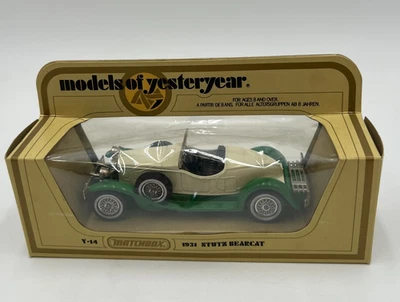 Matchbox Models of Yesteryear Y14 1931 Stutz Bearcat Roadster Diecast Cream NIB - Image 1 of 4