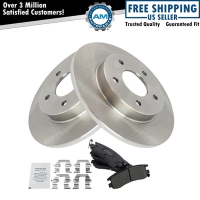 Rear Brake Pad & Rotor Kit Ceramic For 92-99 Buick 92-02 Cadillac Oldsmobile - Image 1 of 4