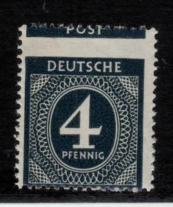 4 Pf Ziffer totalverzähnt, postfrisch, so stark verzähnt selten zu finden. - Bild 1 von 1