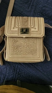 Beige Leder Umhängetasche Herren - Bild 1 von 10