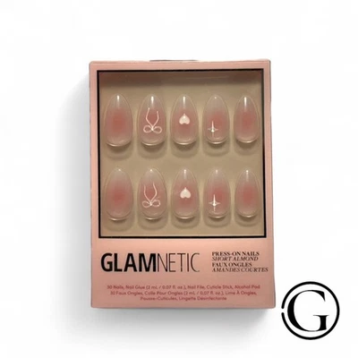 GLAMNETIC LOVERS KNOT PRESS-ON NAILS SHORT ALMOND 30 PC - Image 1 of 2