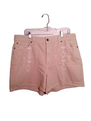Inc Denim Womens Plus Size 18 Beige Embroidered Cotton Shorts - Image 1 of 4