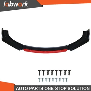 Labwork Front Lip Spoiler Splitter Protector Red 2 Layer Lip Universal Car - Picture 1 of 12