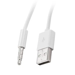 3.5mm Plug Audio AUX to USB 2.0 Plug Adapter Charging Cable 1M White N5Q82770 - Picture 1 of 8