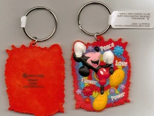DISNEY WARE NEU ETIKETT GUMMI SCHLÜSSELANHÄNGER MIT MICKEY VON JERRY LEIGH - Bild 1 von 1
