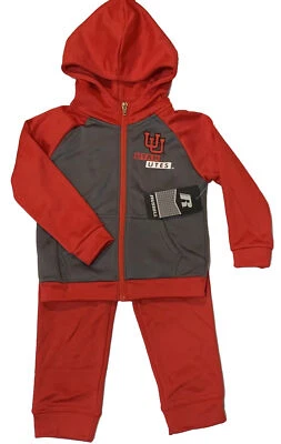 University of Utah Utes Kids Red Hooded Sweat Suit Tracksuit Choose Size - Image 1 of 4