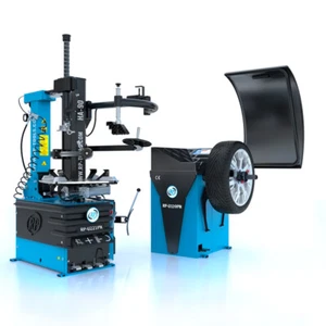 SET Profi Reifenmontiermaschine Montiergerät + Wuchtmaschine + Hilfsarm RP-Tools - Bild 1 von 11