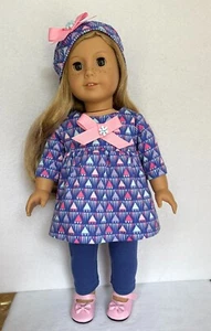 Handmade Top, Leggings and Slouchy Hat Fits 18" Dolls Free Shipping - Picture 1 of 8