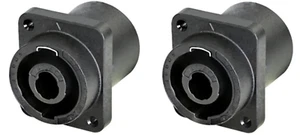 2 PACK NEUTRIK NLJ2MDXX-V Vertical PC Panel Mount 2-Pin Speakon + 1/4" Combo - Picture 1 of 3