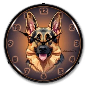 German Shepherd Dog LED Backlit Clock - Picture 1 of 3