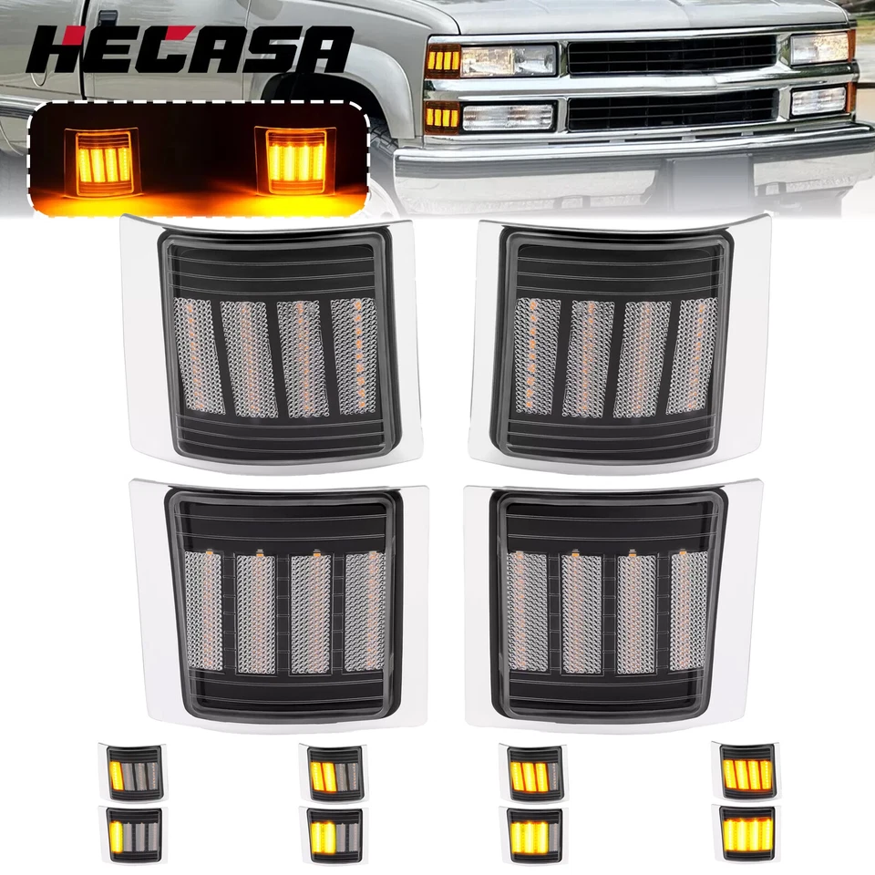Lámpara de luces LED secuenciales laterales de esquina para Chevy C/K 1500 2500 3500 94-98 Foto 1 de 4