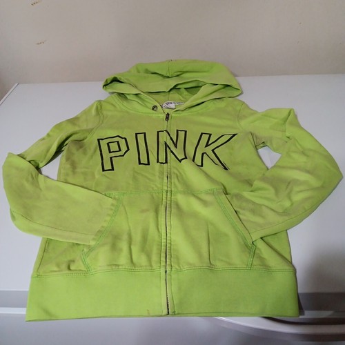 UNDERCOVER Felpa Victoria’s Secret verde chiaro rosa full zip con cappuccio donna media